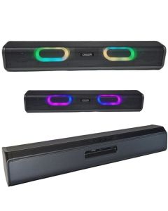 Cassa bluetooth 5.0 speaker microfono barra soundbar led rgb wireless q-yx8891