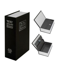Cassetta sicurezza portavalori libro porta monete chiave metallo 180x115x55 mm 