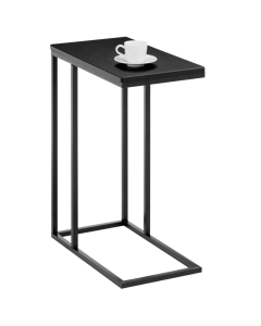 Tavolino da caffè, Tavolino rettangolare con Piano in legno e Struttura in Metallo nero
