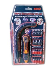 Set kit chiavi a bussola con cricchetto 22 pezzi cacciavite torx + prolunga