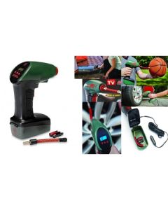 Compressore d'aria portatile luce led presa auto 12v cavo 4,25mt moto campeggio