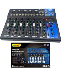 Console missaggio mixer professionale 7 channel mixing serie usb bluetooth q-7l