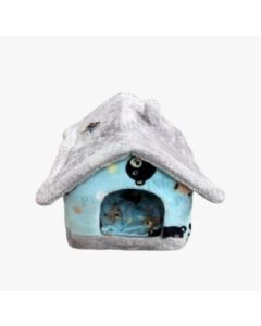 Cuccia Pieghevole per Cani e Gatti, Casa per Animali Domestici con Fondo Impermeabile e Cuscino Rimovibile (43x39x43 azzurro)