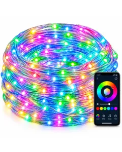 Luci LED RGB Smart 10 Metri con App Bluetooth – Multicolore, Musica, Effetti e Luminosità Regolabile, USB