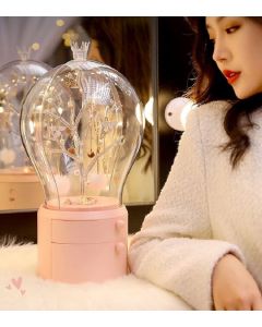 Espositore per gioielli lampadina rotante a forma di albero organizzatore di gioielli orecchini collana braccialetto portaoggetti  coperchio