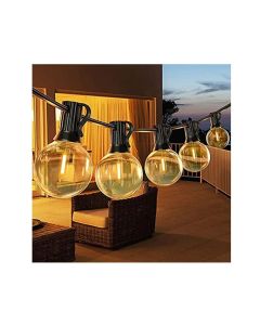Catena 20 lampadine solari luce calda picchetto batterie ricaricabili l 5,60 mt