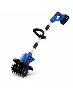 Motozappa Coltivatore Elettrico a Batteria 88VF Mukins NL-3576 550W con Asta Telescopica Regolabile, Pieghevole, Display Batteria | Coltivatore per Orto, Giardino, Aiuole e Serra | Larghezza 30 cm