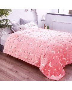 Coperta Magica per bambini plaid in pile con stelle che si illuminano al buio morbida idea regalo Rosa