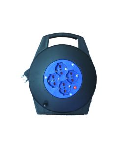Avvolgicavo 2 prese bipasso cavo 8m extrastar