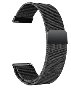 Cinturino in Acciaio Inossidabile Cinturino per Orologio 22/20mm Cinturino Orologio in Maglia Intrecciata in Maglia Bracciale Cinturino Fibbia per Uomo e Donna NERO