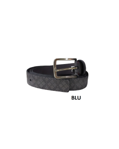 Egon Furstenberg PF 847-35 Cintura in pelle uomo Salvadanaio in Alluminio Blu