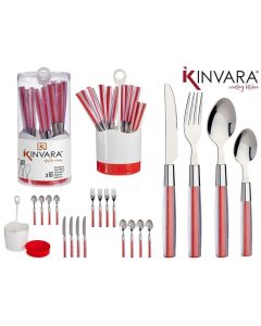 Set di Posate Rosso Acciaio inossidabile 16 Pezzi Kinvara