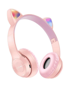 Cuffie stereo bluetooth 5.0 senza filo con orecchie di gatto led colorati Y47M