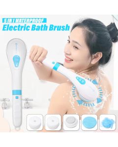 5 in 1 Elettrico Rotante Spazzola Da Bagno IPX7 Impermeabile Esfoliazione Massaggio Corpo Pulito Spazzola Multifunzionale Spazzola Da Bagno 