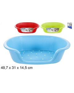 Cuccia in Plastica per Cani e Gatti da Interno Lettino per Cani Taglia Media Grande 49,7 x 31 x 14,5 cm