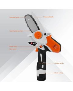 Mini Motosega a Batteria al Litio da 6 Pollici - 12V, Compatta e Portatile, Ideale per Potature e Lavori di Giardinaggio