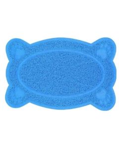 Tappetino antiscivolo animali igienico lettiera cane gatti 38 x 58 forma osso Blu