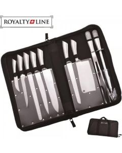 Royalty Line 10 pezzi Set di coltelli in acciaio INOX con valigetta