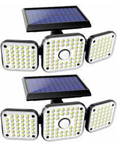 2 Luci solari led esterno 112 led faretti solari a led da esterno