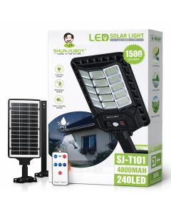 Faro LED Solare 240 LED con Sensore PIR e Telecomando – IP65 Esterno Impermeabile 