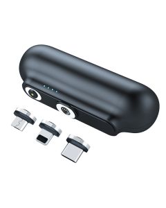 Mini power bank magnetico 3 in 1 5000mah caricabatterie portatile ultra compatta batteria esterna portatile con 3 spine compatibile con iphone samsung galaxy huawei smartphone