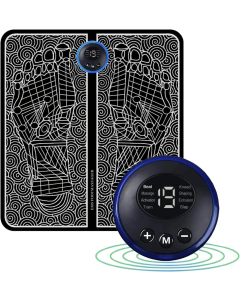 Elettrostimolatore Plantare EMS Piedi – Massaggiatore Elettrico con 6 Modalità, 10 Livelli di Intensità, Infrarossi e Vibrazione