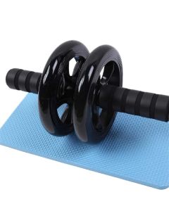 Doppia ruota per addominali con pad per ginocchia Rulli per allenamento Fitness Palestra 1601