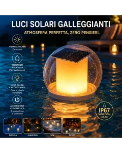 Luce Solare Fluttuante LED Impermeabile Lampada Galleggiante da Giardino Piscina