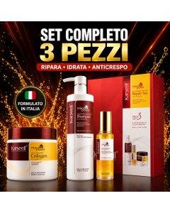 Karseell Maca Care System Set Riparazione Capelli – Maschera Collagene 500ml + Shampoo 500ml + Olio Argan 50ml – Trattamento Idratante Professionale Anticrespo Effetto Lucido per Capelli Secchi e Danneggiati
