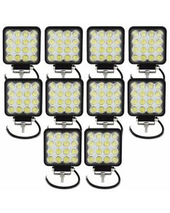10 Fari 48W Quadrato Faretto Led Da Lavoro 16 Led Da 3W Di Profondità Auto Barca