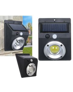 Faretto luce led cob pannello solare ricaricabile sensore di movimento pir