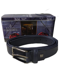 Egon von furstenberg Cintura uomo SIMILPELLE CON CUCITURE IN COFANETTO REGALO BLU