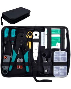 Strumenti Kit di Rete Professionali Pinza Crimpatrice rj45  Manutenzione del Computer Kit LAN Tester del Cavo 12 in 1 Strumenti di Riparazione