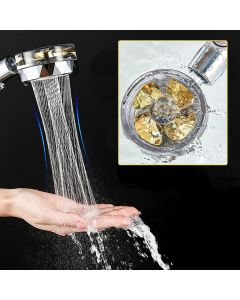 Soffione doccia risparmio Idrico soffione doccia alta pressione turbina girevole 360° anticalcare doccia con filtro e Interruttore di Pausa