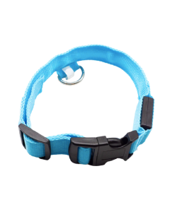Collare Regolabile per animali domestici Con LED ricaricabili con USB Celeste