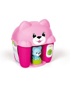 Clementoni Soft Clemmy Mattoncini Morbidi Clemmy Secchiello Cat e Kitty 7 Pz Rosa