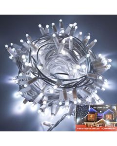 Catena 4.5 m 100 led a cascata dritta bianco freddo IP67 addobbi natalizi luci minilucciole
