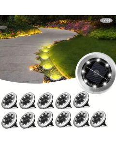 Kit 4 pz Luci Solari da Giardino a LED RGB – Montaggio a Incasso, Ricarica Solare