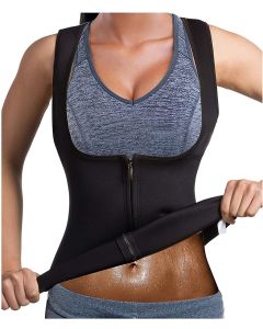 Canotta Dimagrante donna Sauna Maglietta Sportivo Gilet Snellente Dimagranti Neoprene con cerniera
