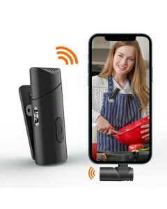 Microfono wireless 2.4 ghz clip on type c cellulare tablet riduzione rumore 66b