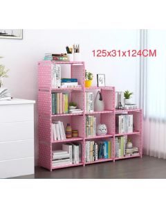 Scaffale Organizer multiuso in plastica ABS pieghevole portatile con 9 ripiani per libri