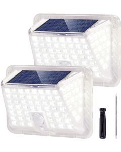 Luci solari per esterni Wireless LED Sensore di movimento solare Luci 3 modalita Illuminazione grandangolare 120 °  Impermeabile,