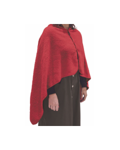 Poncho in Coral Fleece 4 bottoni morbido e avvolgente 85 x 140 cm Rosso
