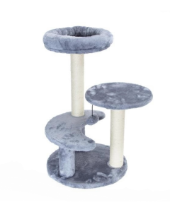 Albero Tiragraffi per Gatti-  Cuccia Graffiatoio gatto design a mezzaluna  65x40m grigio 