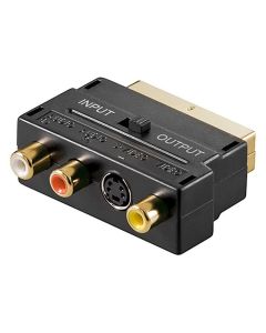 Adattatore Scart Maschio Audio Rca S-Video Svhs Femmina In Out Per Presa Cavo Tv