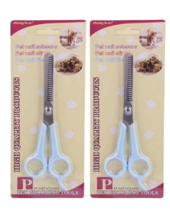 Forbici Professionali per Tagliare e Sfoltire ideali per  Cani , Gatti o qualsiasi  Animale Domestico kit da 2