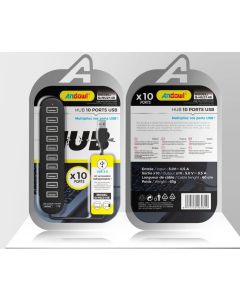 Adattatore multipresa trasmissione dati 10 porte USB HUB 2.0 Andowl Q-HU2148