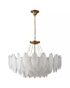 Lampadario moderno con piume 4 piani decorative in stile francese per soggiorno con lampada a sospensione