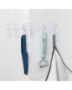 6 ganci per cucina bagno organizer trasparente autoadesivo porta