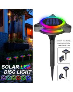 Set 4 pz Faretto Solare Luce Led RGB Triangolo da Giardino con Sensore Crepuscolare IP68